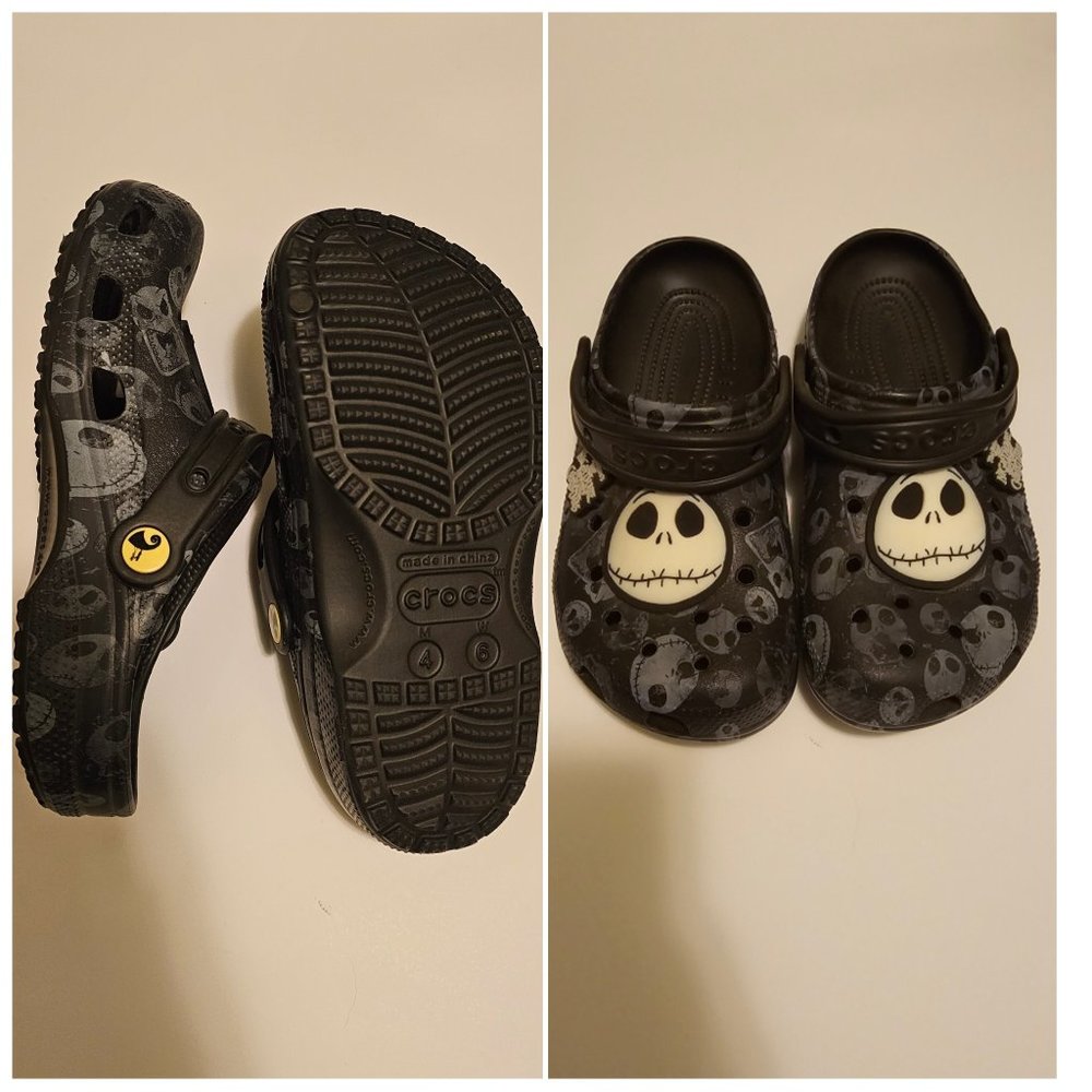 NWOT- Nightmare Before Christmas Crocs - size M4/W6